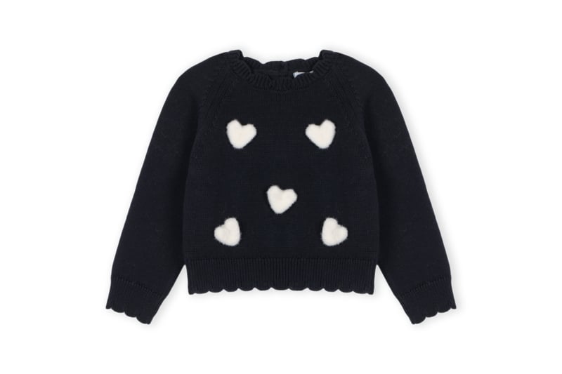Dr. Kid Trui met hartjes - Zwart/Off white