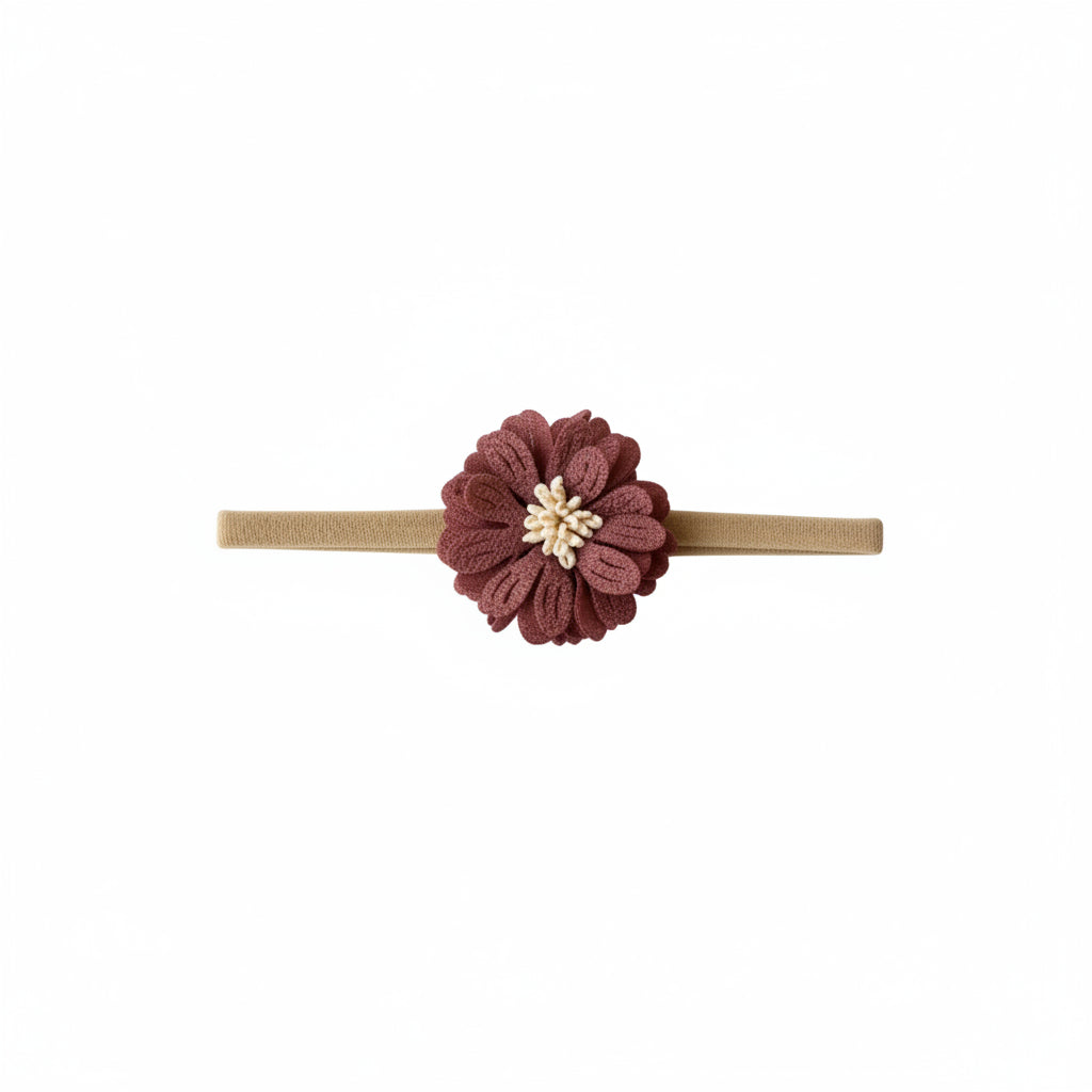 Haarband Bloem - Bordeaux rood