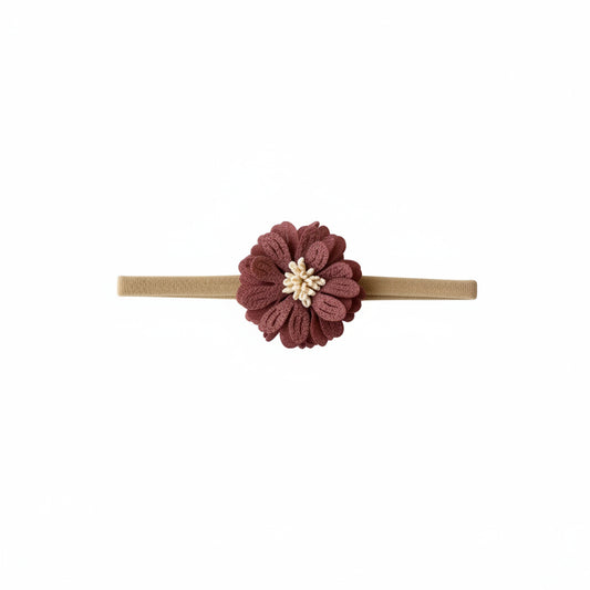 Haarband Bloem - Bordeaux rood