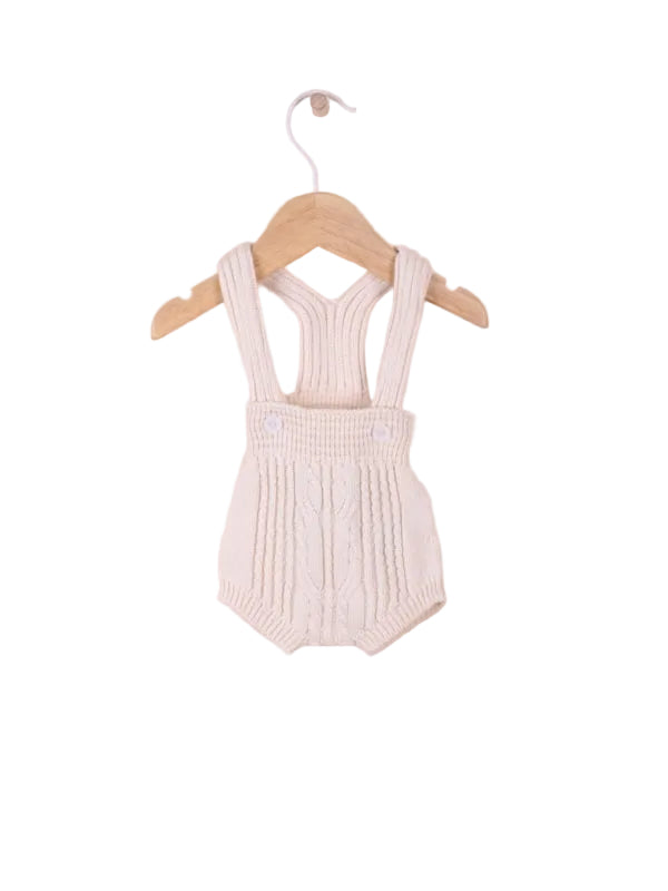 Wedoble Gebreid broekje met bretels - Beige