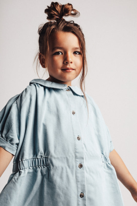 Baje Studio Jurk - Mirabel - Bleu denim light