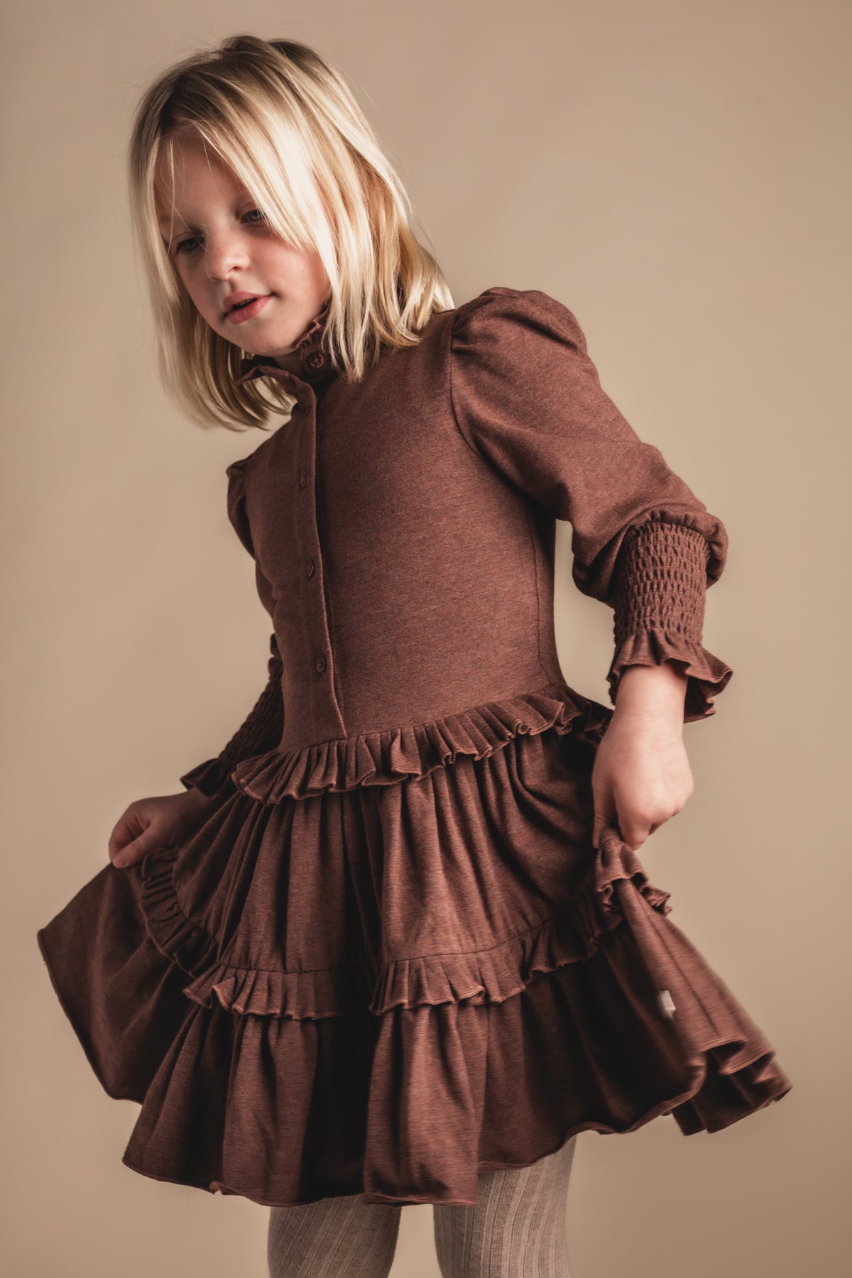 Jurk Baje Studio Moule - Copper Brown