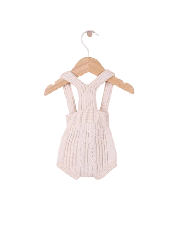 Wedoble Gebreid broekje met bretels - Beige