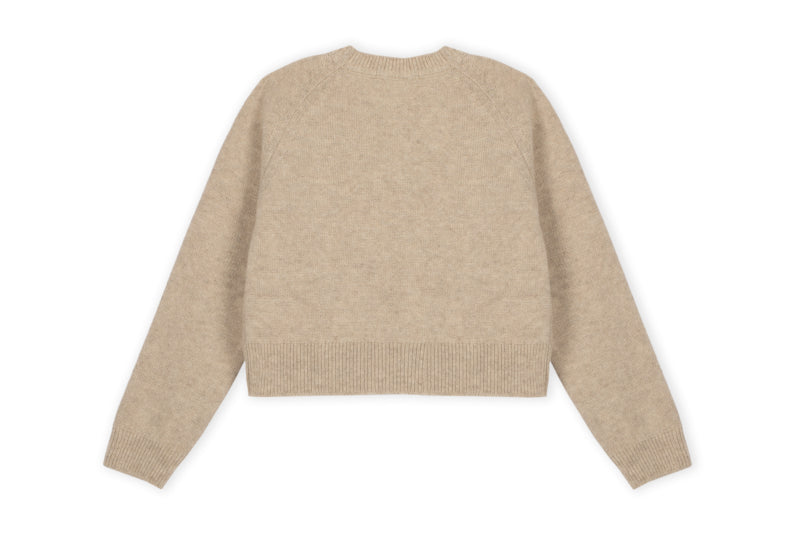 Dr. Kid Trui met strikjes - Beige/Bordeauxrood